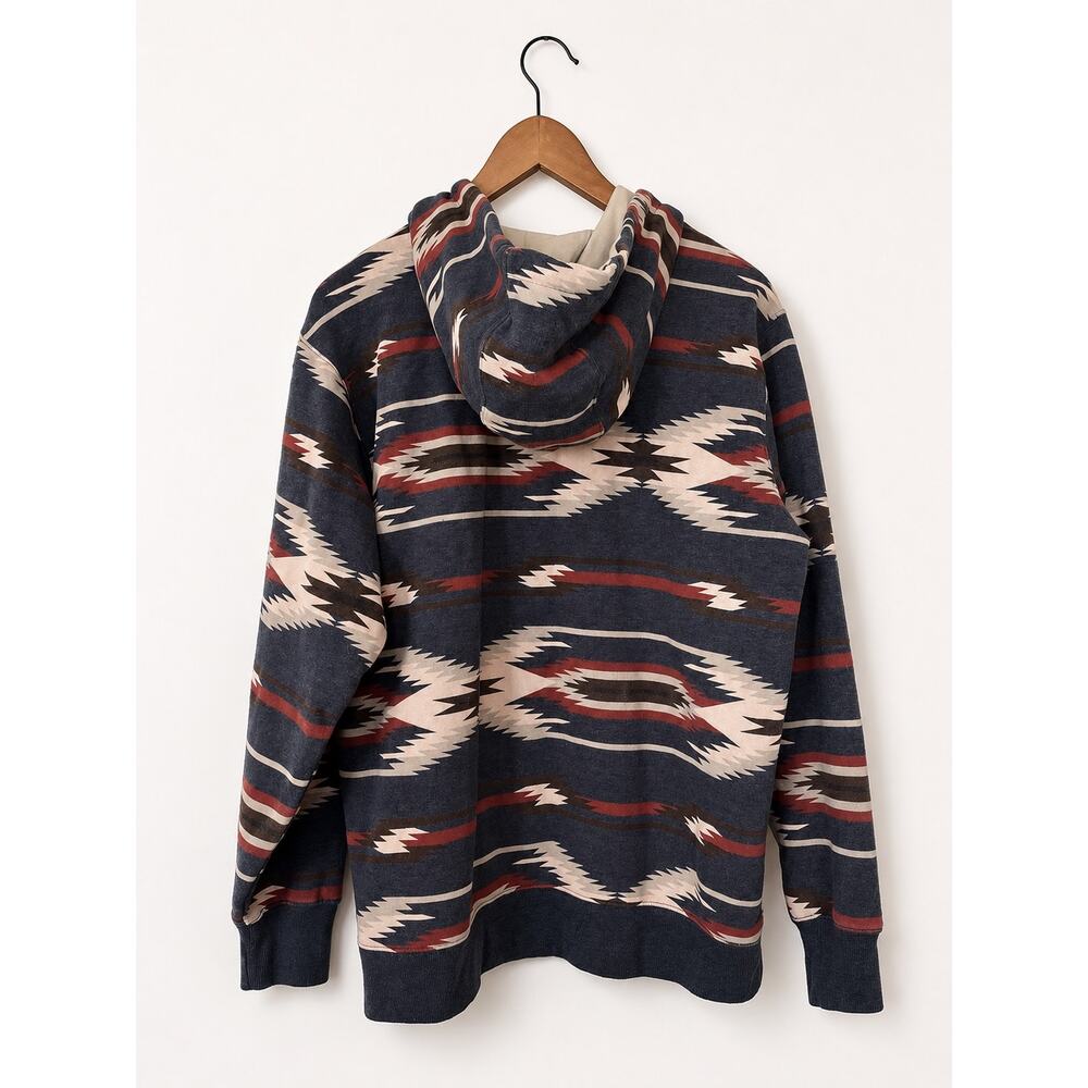 Ariat Mens Southwestern Aztec Hoodie Pullover Blue Western Tribal Print Sz XL - Picture 2 of 4